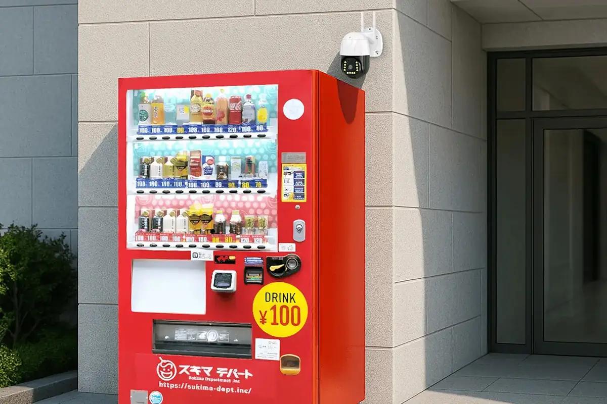 防犯カメラ付き自動販売機