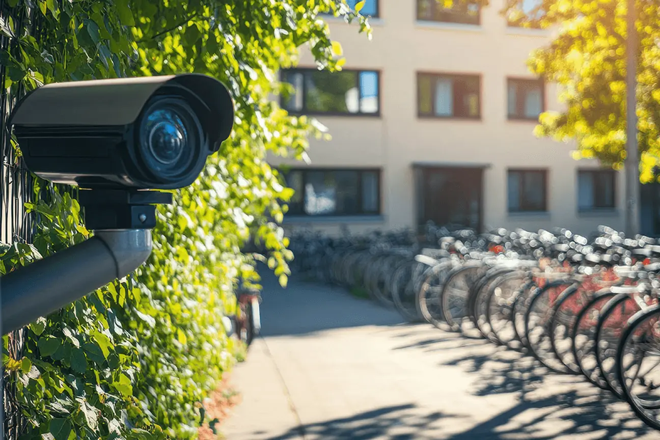 違法駐輪対策の防犯カメラ設置事例